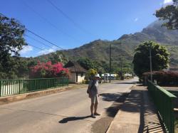 Exploring the Village of Atuona on a beautiful, hot day